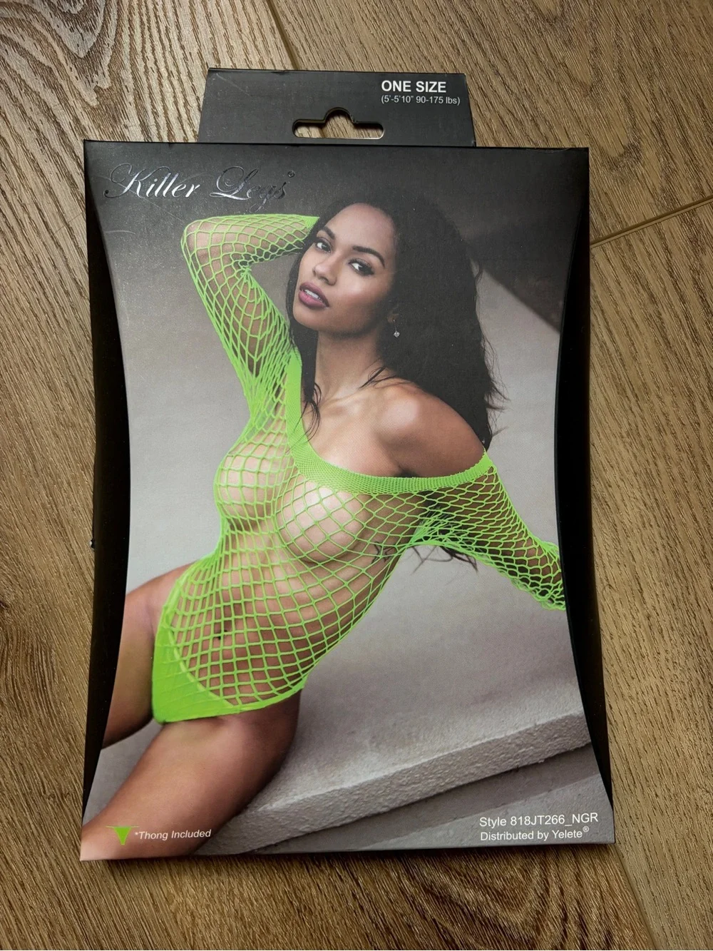 Killer Legs Neon Green Fishnet Bodysuit - One Size